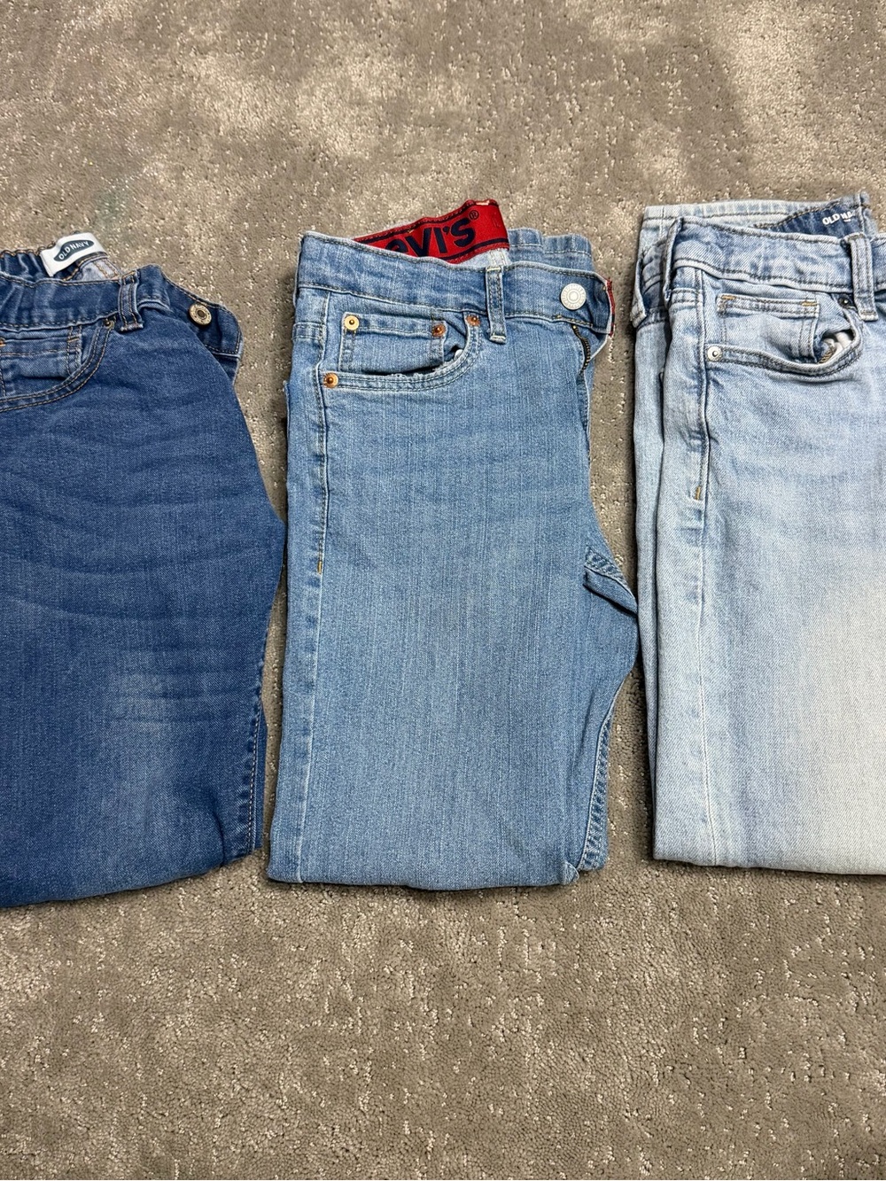 Levi's Men's Jeans Trio in Dark Blue, Medium Blue, and Light Blue